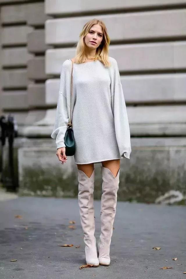 冬季时尚新款过膝靴性感搭配才显腿长