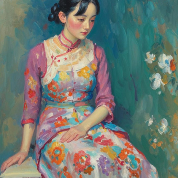 女性油画人像，女人油画人像图片