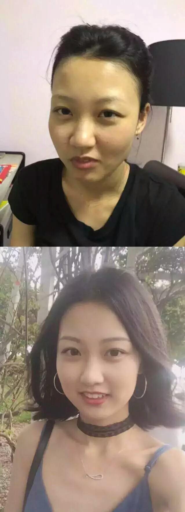 妆前一枝花，妆后吓哭妈