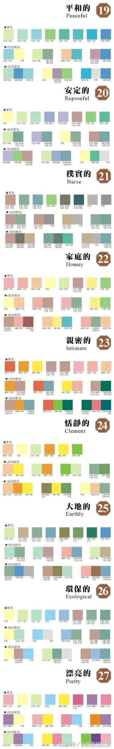 超全的设计配色和穿衣搭配色彩表，你用对颜色了吗？