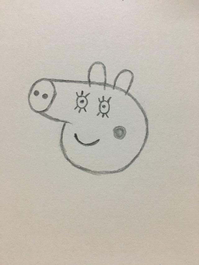 简笔画——小猪佩奇妈妈的画法