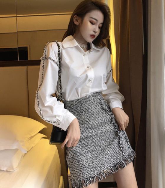 包臀流苏裙配什么上衣，羊毛流苏裙配什么上衣