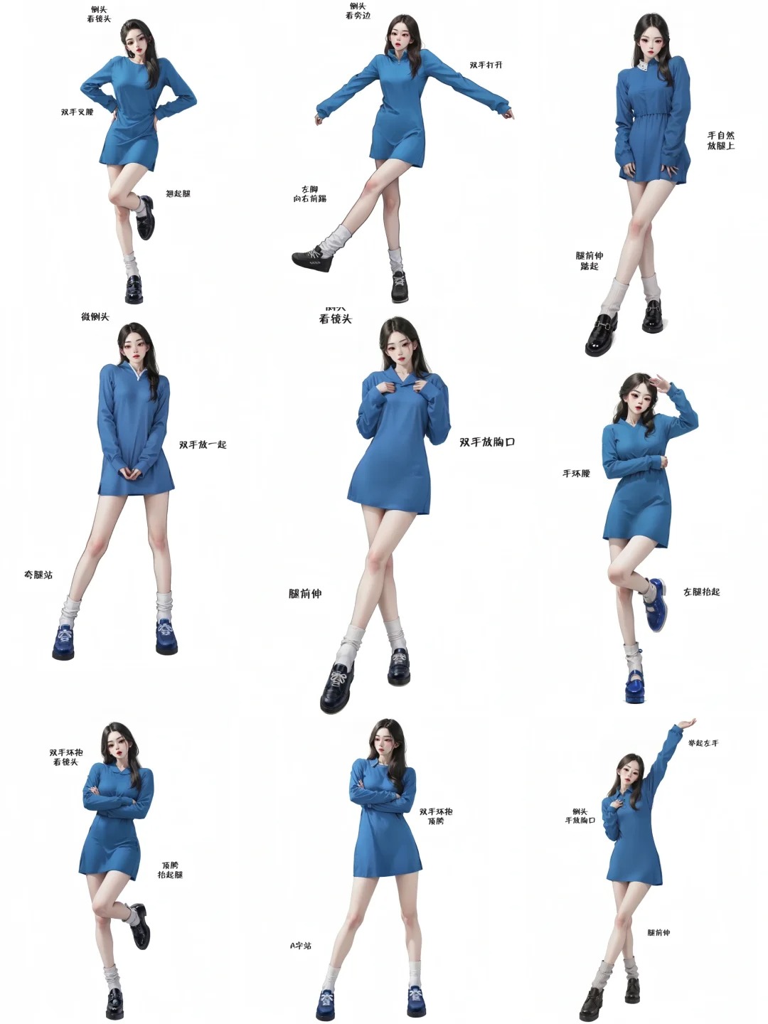 女生pose姿势动态图片