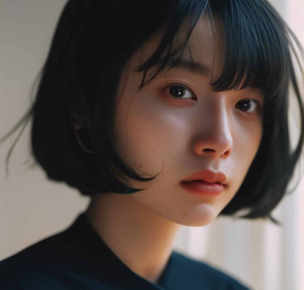 女生阴郁的短发图片