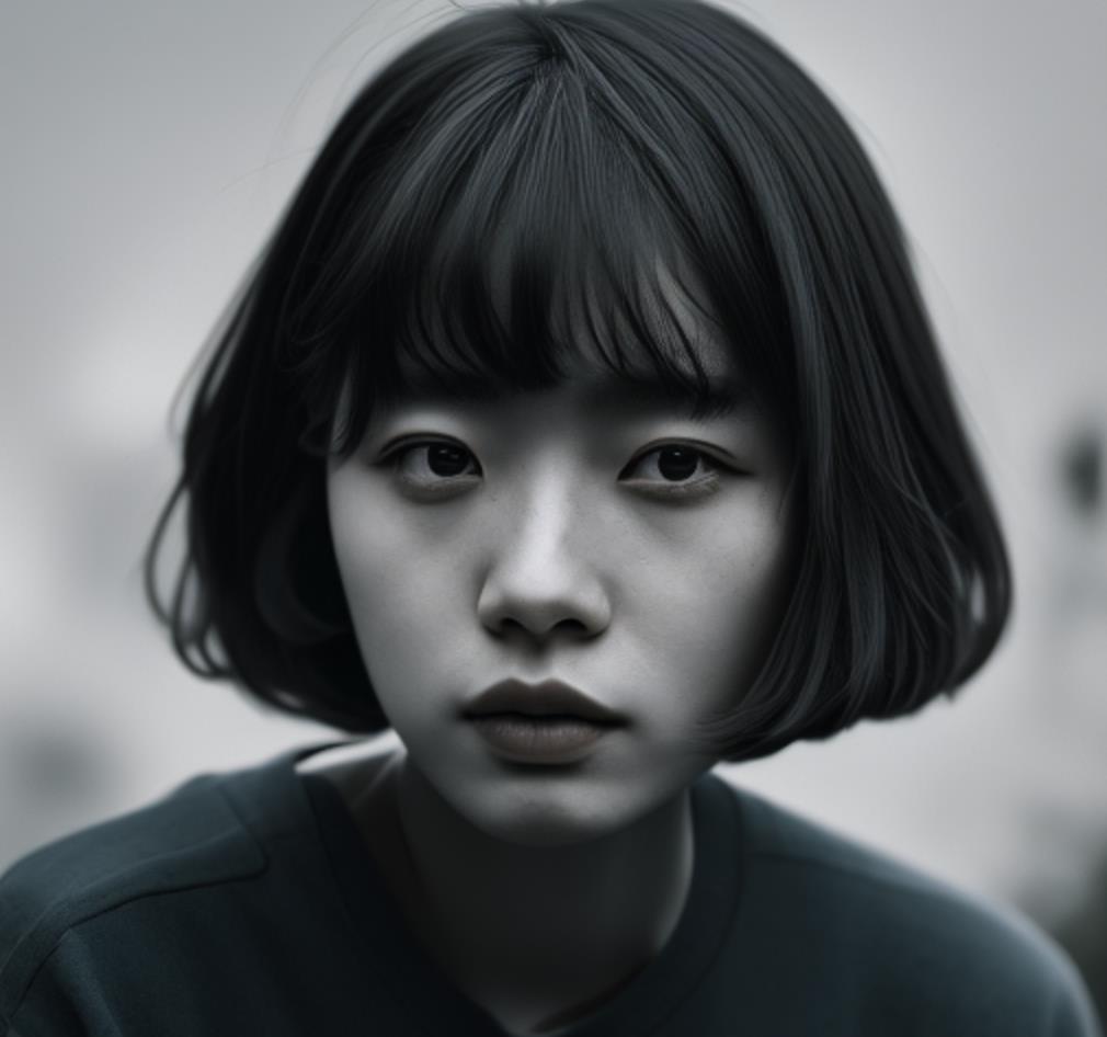 女生阴郁的短发图片