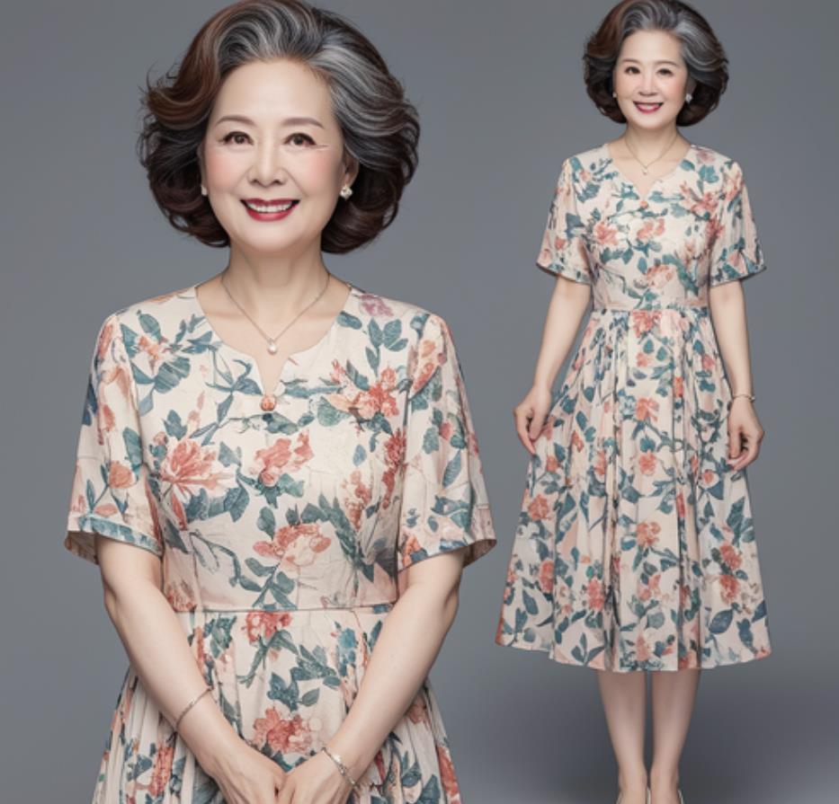 1米55矮个子中老年连衣裙