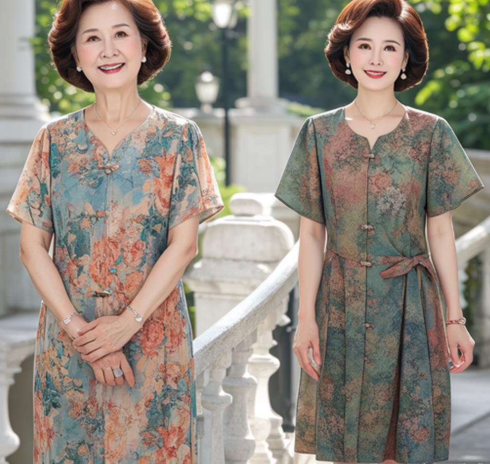 1米55矮个子中老年连衣裙