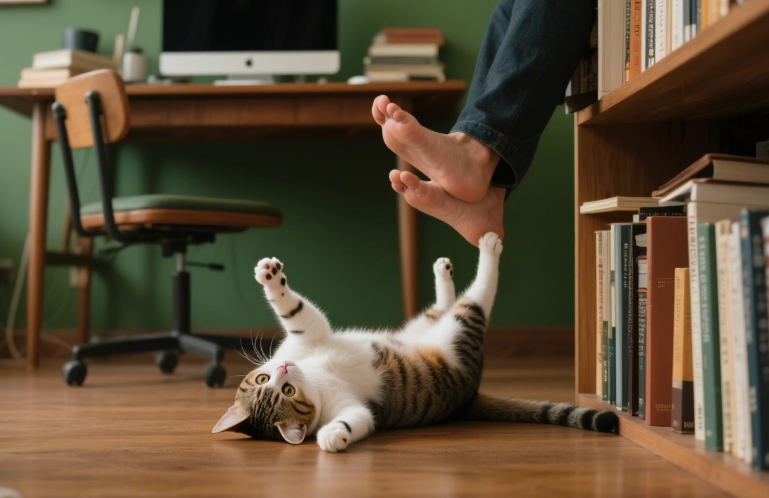 猫一见人躺下打滚是啥意思