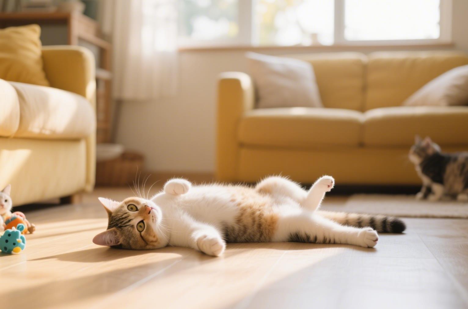 猫一见人躺下打滚是啥意思